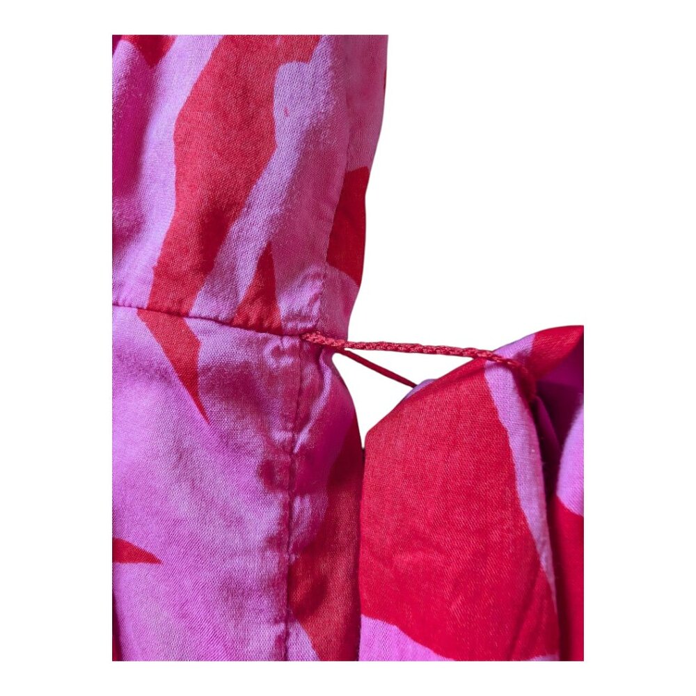 VINEYARD VINES | Tropical Floral Sleeveless Jumpsuit | Cuckoo Red Pink | Size 8 - Picture 9 of 14